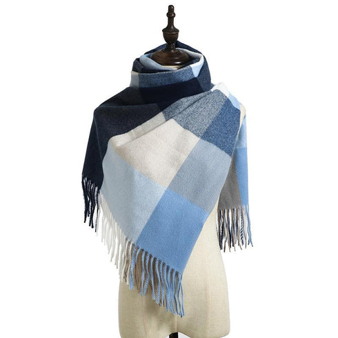 Plaid shawl elegant socialite style